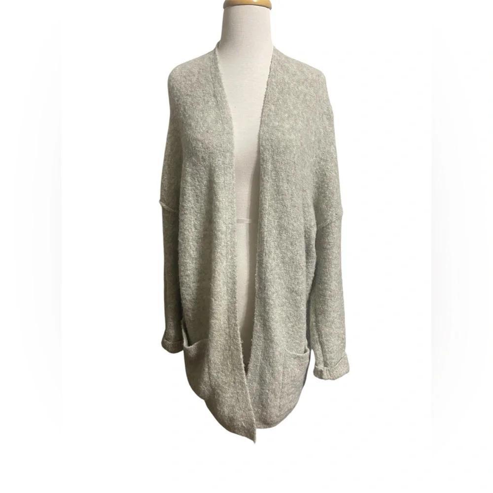 Free People Phantom Light Gray Open-Front Cardigan